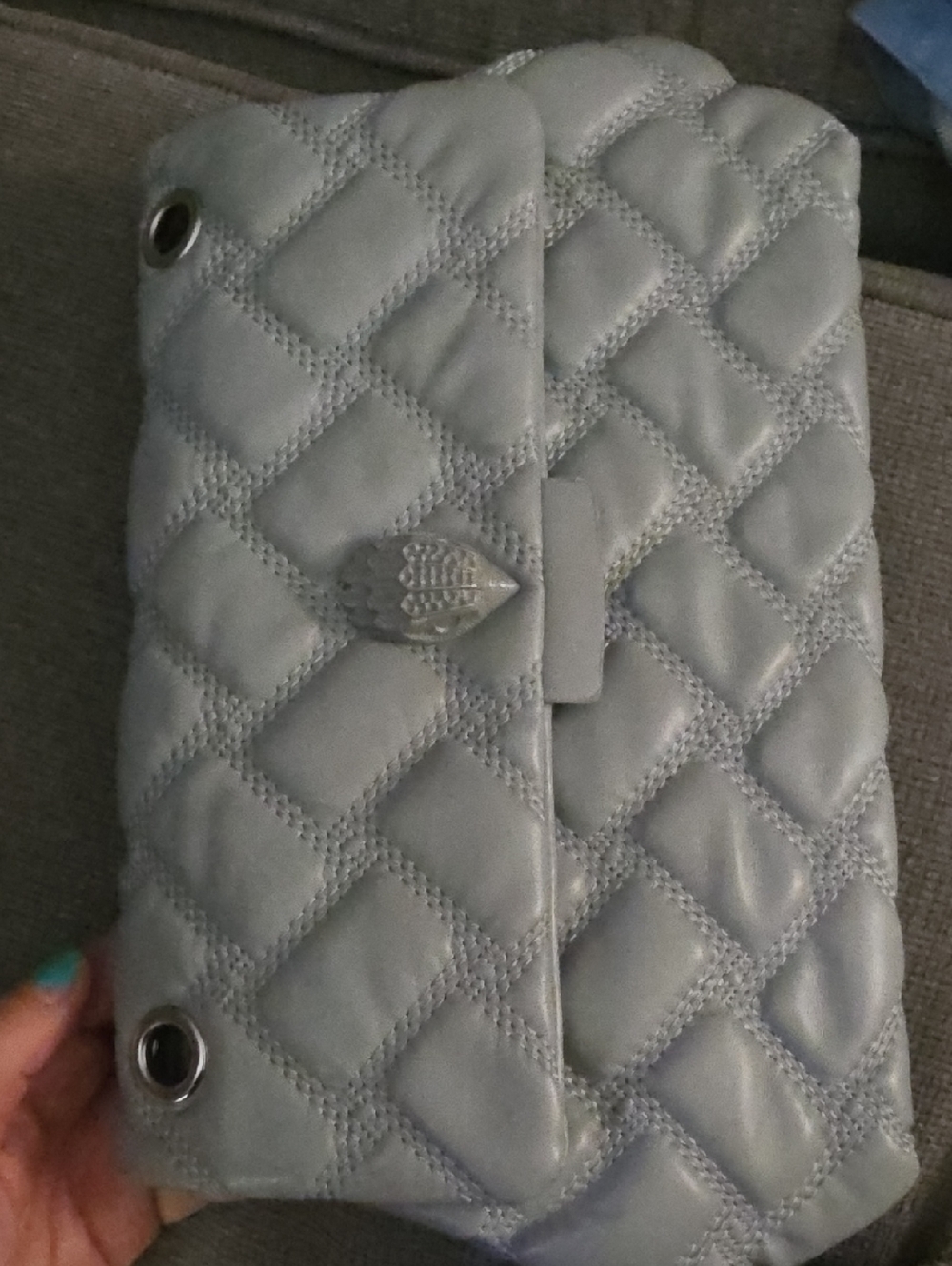 Kurt Geiger Quilted Gray Shoulder Bag